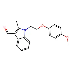 1-[2-(4-methoxyphenoxy)ethyl]-2-methylindole-3-carbaldehyde structure