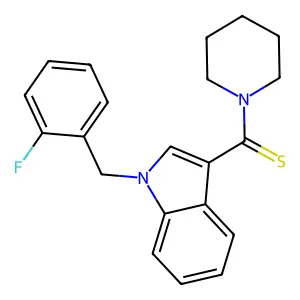 [1-(2-fluorobenzyl)-1H-indol-3-yl](piperidin-1-yl)methanethione structure