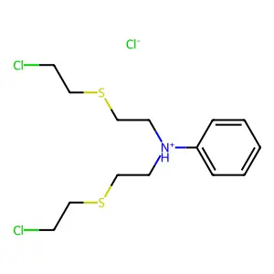 Phenyl-bis(2-chloroethyl-mercaptoethyl)amine hydrochloride structure