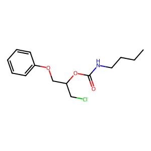(1-chloro-3-phenoxypropan-2-yl) N-butylcarbamate structure