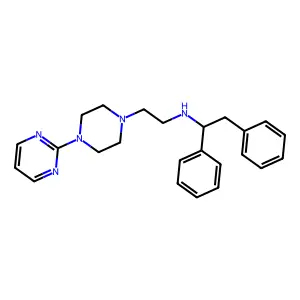1,2-diphenyl-N-[2-(4-pyrimidin-2-ylpiperazin-1-yl)ethyl]ethanamine structure
