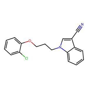 1-(3-(2-chlorophenoxy)propyl)-1H-indole-3-carbonitrile structure