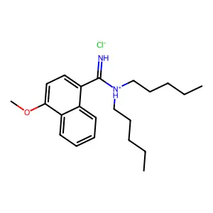 1-NAPHTHAMIDINE, N,N-DIPENTYL-4-METHOXY-, HYDROCHLORIDE structure