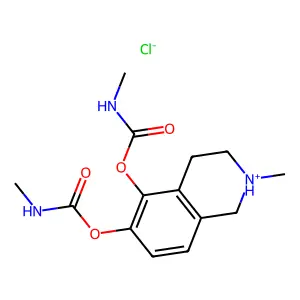 [2-methyl-5-(methylcarbamoyloxy)-1,2,3,4-tetrahydroisoquinolin-2-ium-6-yl] N-methylcarbamate chloride structure