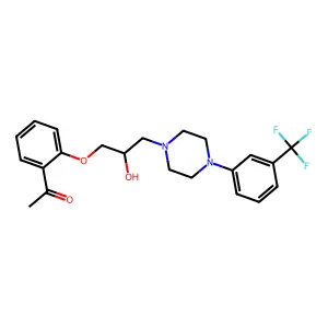 1-[2-[2-hydroxy-3-[4-[3-(trifluoromethyl)phenyl]piperazin-1-yl]propoxy]phenyl]ethanone structure