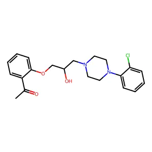1-[2-[3-[4-(2-chlorophenyl)piperazin-1-yl]-2-hydroxypropoxy]phenyl]ethanone structure