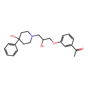 1-[3-[2-hydroxy-3-(4-hydroxy-4-phenylpiperidin-1-yl)propoxy]phenyl]ethanone structure