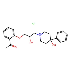 Acetophenone, 2'-((2-hydroxy-3-(4-hydroxy-4-phenylpiperidino))propoxy)-, hydrochloride structure