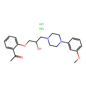 Acetophenone, 2'-((2-hydroxy-3-(4-(m-methoxyphenyl)piperazinyl))propoxy)-, dihydrochloride structure