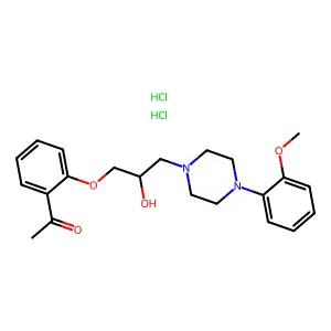 Acetophenone, 2'-((2-hydroxy-3-(4-(o-methoxyphenyl)piperazinyl))propoxy)-, dihydrochloride structure