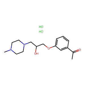 1-[3-[2-hydroxy-3-(4-methylpiperazin-1-yl)propoxy]phenyl]ethanone;dihydrochloride structure