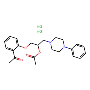 [1-(2-acetylphenoxy)-3-(4-phenylpiperazin-1-yl)propan-2-yl] acetate;dihydrochloride structure