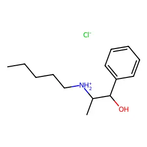 (1-hydroxy-1-phenylpropan-2-yl)-pentylazanium chloride structure
