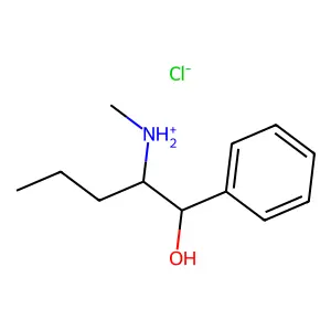 (1-hydroxy-1-phenylpentan-2-yl)-methylazanium chloride structure
