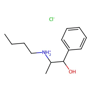 butyl-(1-hydroxy-1-phenylpropan-2-yl)azanium chloride structure
