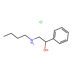 butyl-(2-hydroxy-2-phenylethyl)azanium chloride structure