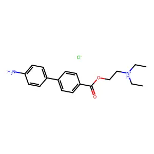 beta-Diethylaminoethyl-4-amino-4'-biphenylcarboxylate hydrochloride structure