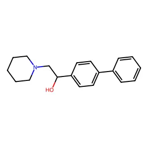 1-(4-phenylphenyl)-2-piperidin-1-ylethanol structure