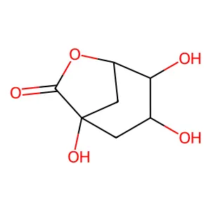1,3,4-trihydroxy-6-oxabicyclo[3.2.1]octan-7-one structure