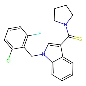 [1-(2-chloro-6-fluorobenzyl)-1H-indol-3-yl](pyrrolidin-1-yl)methanethione structure