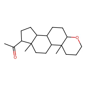 1-[(1S,3aS,3bS,5aR,9aR,9bS,11aS)-9a,11a-dimethyl-1,2,3,3a,3b,4,5,5a,7,8,9,9b,10,11-tetradecahydroindeno[5,4-f]chromen-1-yl]ethanone structure