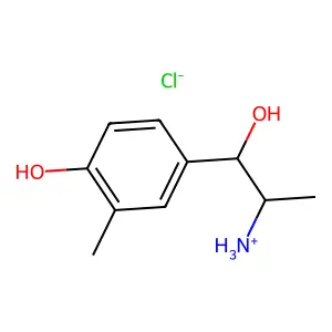 [1-hydroxy-1-(4-hydroxy-3-methylphenyl)propan-2-yl]azanium chloride structure