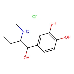 1-(3,4-Dihydroxyphenyl)-2-methylamino-1-butanol hydrochloride structure