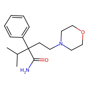 3-methyl-2-(2-morpholin-4-ylethyl)-2-phenylbutanamide structure