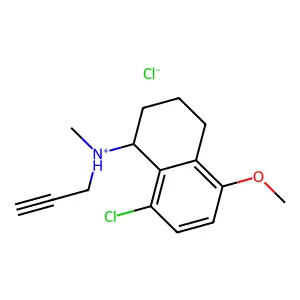 (8-chloro-5-methoxy-1,2,3,4-tetrahydronaphthalen-1-yl)-methyl-prop-2-ynylazanium chloride structure