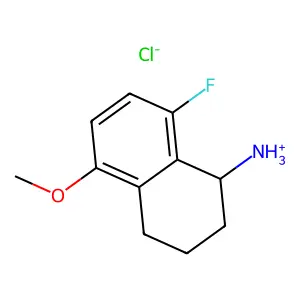 1-NAPHTHYLAMINE, 1,2,3,4-TETRAHYDRO-8-FLUORO-5-METHOXY-, HYDROCHLORIDE structure
