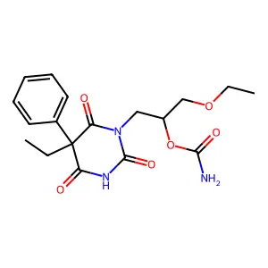 [1-ethoxy-3-(5-ethyl-2,4,6-trioxo-5-phenyl-1,3-diazinan-1-yl)propan-2-yl] carbamate structure