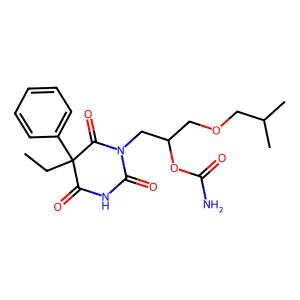 [1-(5-ethyl-2,4,6-trioxo-5-phenyl-1,3-diazinan-1-yl)-3-(2-methylpropoxy)propan-2-yl] carbamate structure