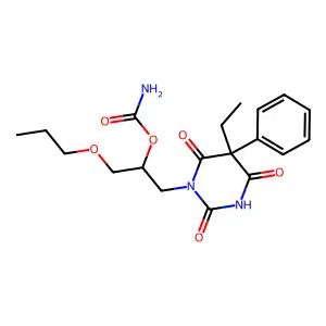[1-(5-ethyl-2,4,6-trioxo-5-phenyl-1,3-diazinan-1-yl)-3-propoxypropan-2-yl] carbamate structure