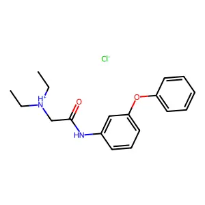 diethyl-[2-oxo-2-(3-phenoxyanilino)ethyl]azanium chloride structure