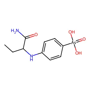[4-[(1-amino-1-oxobutan-2-yl)amino]phenyl]arsonic acid structure