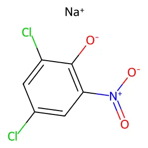 Phenol, 2,4-dichloro-6-nitro-, sodium salt structure