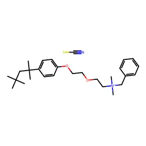 benzyl-dimethyl-[2-[2-[4-(2,4,4-trimethylpentan-2-yl)phenoxy]ethoxy]ethyl]azanium thiocyanate structure