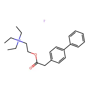 triethyl-[2-[2-(4-phenylphenyl)acetyl]oxyethyl]azanium iodide structure