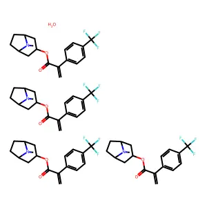 tetrakis((8-methyl-8-azabicyclo[3.2.1]octan-3-yl) 2-[4-(trifluoromethyl)phenyl]prop-2-enoate)hydrate structure