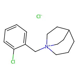 1-[(2-chlorophenyl)methyl]-1-azoniabicyclo[3.2.2]nonane chloride structure
