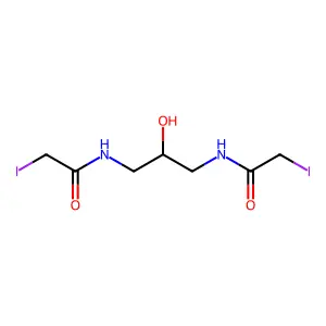 N-[2-hydroxy-3-[(2-iodoacetyl)amino]propyl]-2-iodoacetamide structure