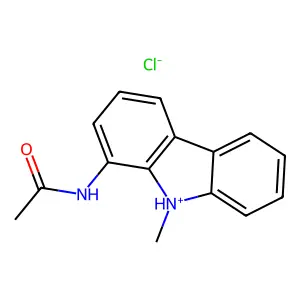 N-(9-methyl-9H-carbazol-9-ium-1-yl)acetamide chloride structure