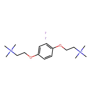 trimethyl-[2-[4-[2-(trimethylazaniumyl)ethoxy]phenoxy]ethyl]azanium diiodide structure