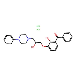 [2-hydroxy-3-[2-hydroxy-3-(4-phenylpiperazin-1-yl)propoxy]phenyl]-phenylmethanonedihydrochloride structure