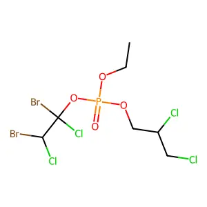 (1,2-dibromo-1,2-dichloroethyl) 2,3-dichloropropyl ethyl phosphate structure