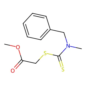 Carbomethoxymethyl benzylmethyl dithiocarbamate structure