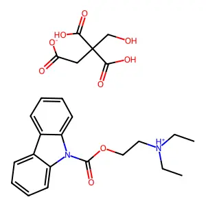 Diethylaminoethyl carbazol-N-carboxylate citrate structure