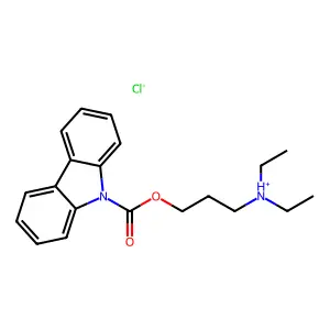 Carbazole-9-carboxylic acid, 3-(diethylamino)propyl ester, hydrochloride structure