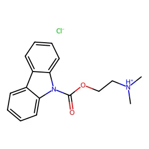 Carbazole-9-carboxylic acid, 2-(dimethylamino)ethyl ester, hydrochloride structure