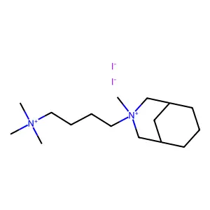trimethyl-[4-(3-methyl-3-azoniabicyclo[3.3.1]nonan-3-yl)butyl]azanium diiodide structure